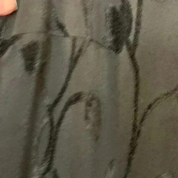 Frank Usher, black on black leaf pattern long sleeved midi cocktail dress - Picture 7 of 11